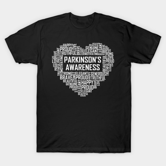 Parkinson's Disease Heart T-Shirt by LetsBeginDesigns